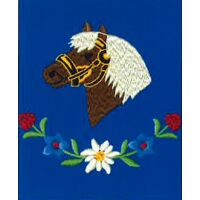 Grembiule tirolese "Pferd mit Blume"