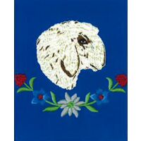 Grembiule tirolese Schaf mit Blume
