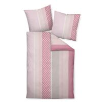 Janine Mako-Soft-Seersucker Bettwäsche Tango rosa...